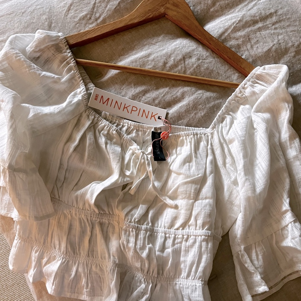 MINKPINK boho top off shoulder